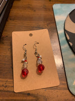 Red sparkle earrings