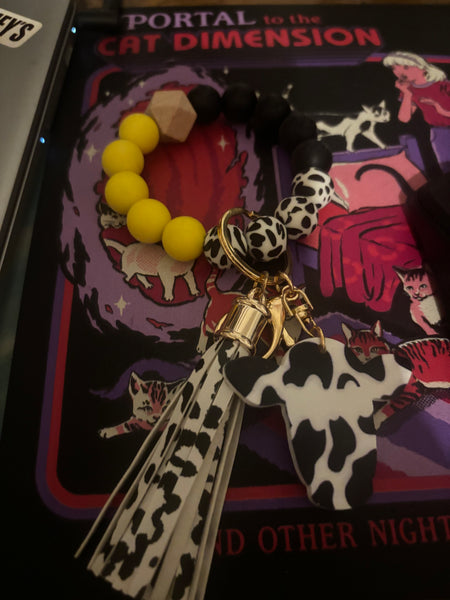 Yellow cow keychain