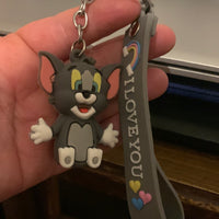 Cat key chain gray