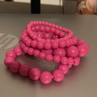 Pink pearl stackable bracelet