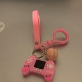 Pink game boy key chain