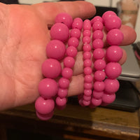 Pink pearl stackable bracelet