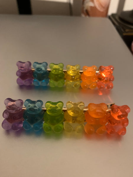 Multiple color hair clips teddies