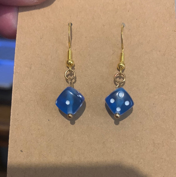 Blu dice earrings