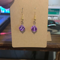 Purple dice earrings