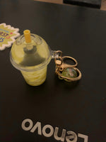 liquid yellow drink key chain